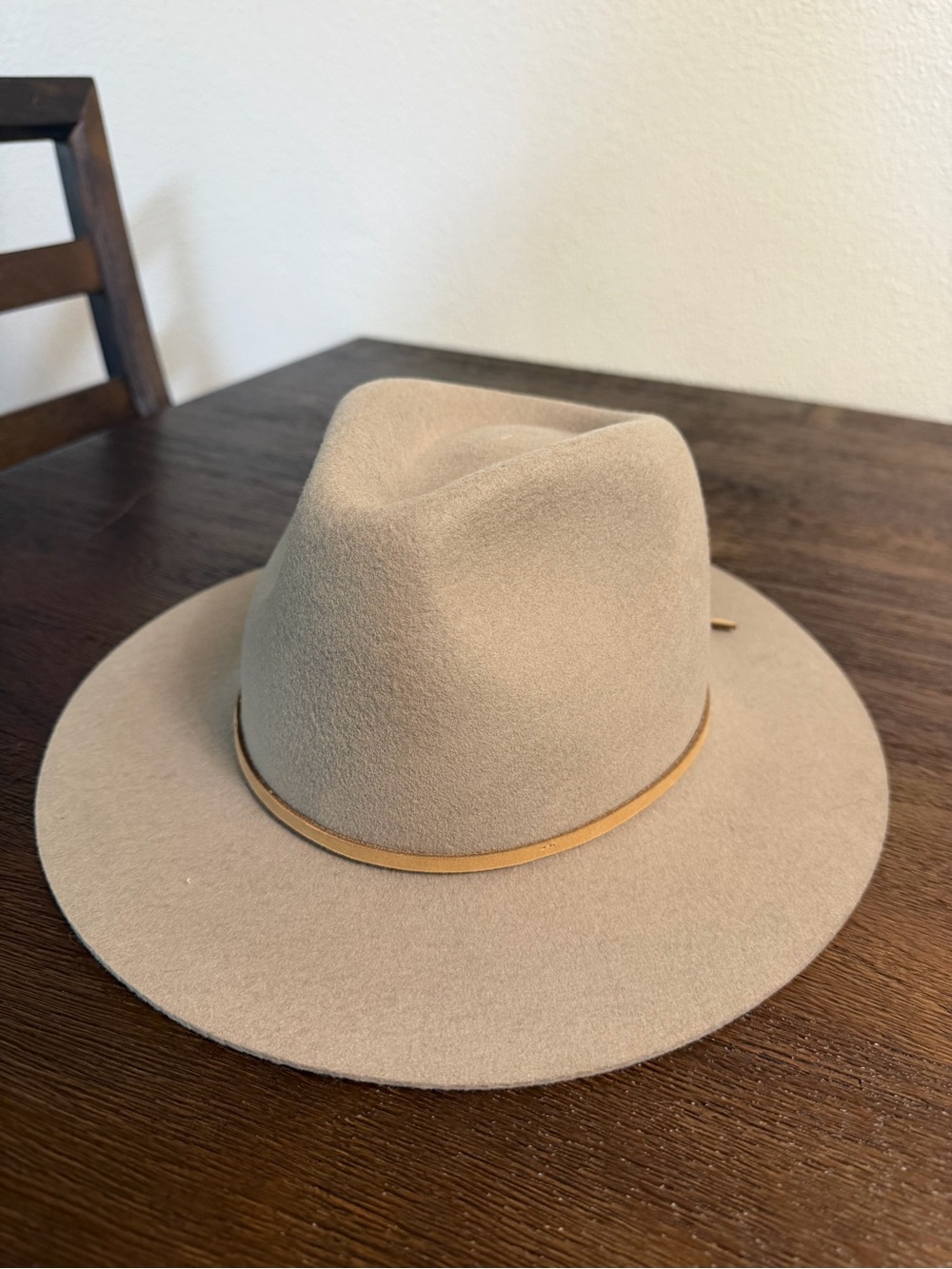 Brixton Beige Felt Fedora with Dark Brown Sweatband